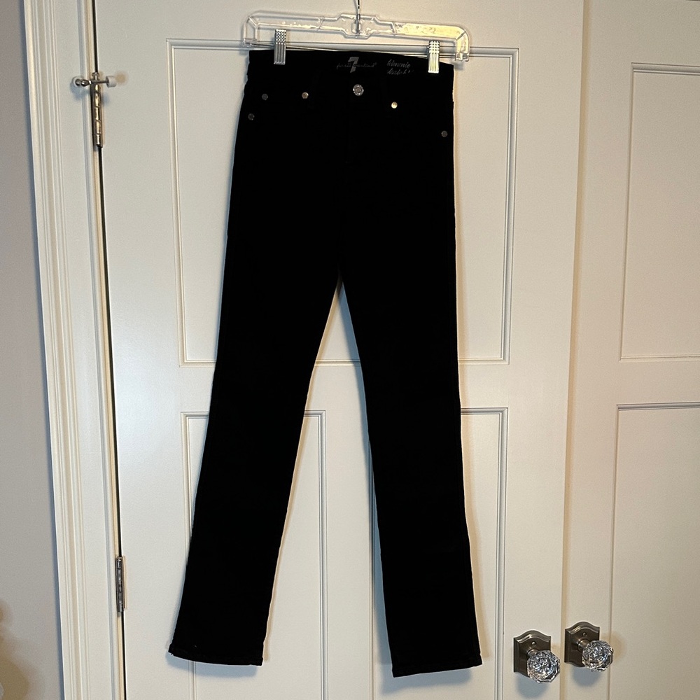 7 For All Mankind Black Straight-Leg Jeans
